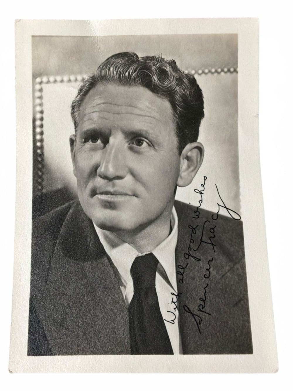 Spencer Tracy Black and White Promotional Studio Photograph Featuring  Signature